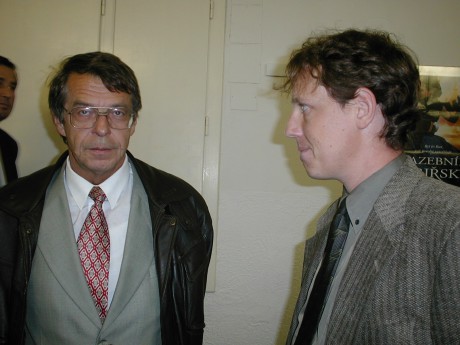 Stanislav Gross v Českém Brodě se starostou Fischerem (ODS), vlevo